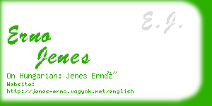 erno jenes business card